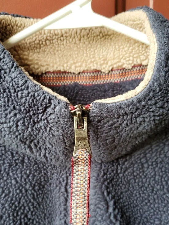 True Grit Men’s Navy Sherpa Zip Pullover - Picture 8 of 12